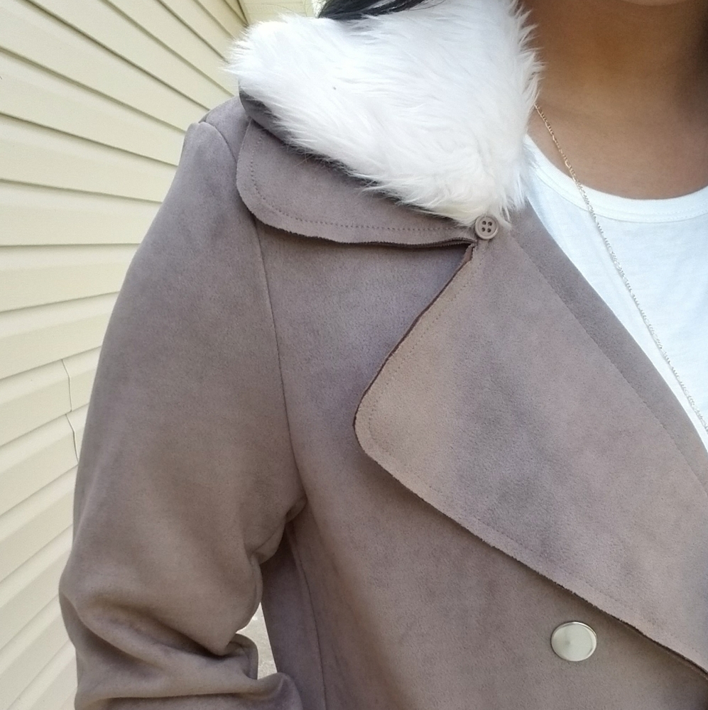OVERSIZED BOYFRIEND TAUPE JACKET - Picture 7 of 15